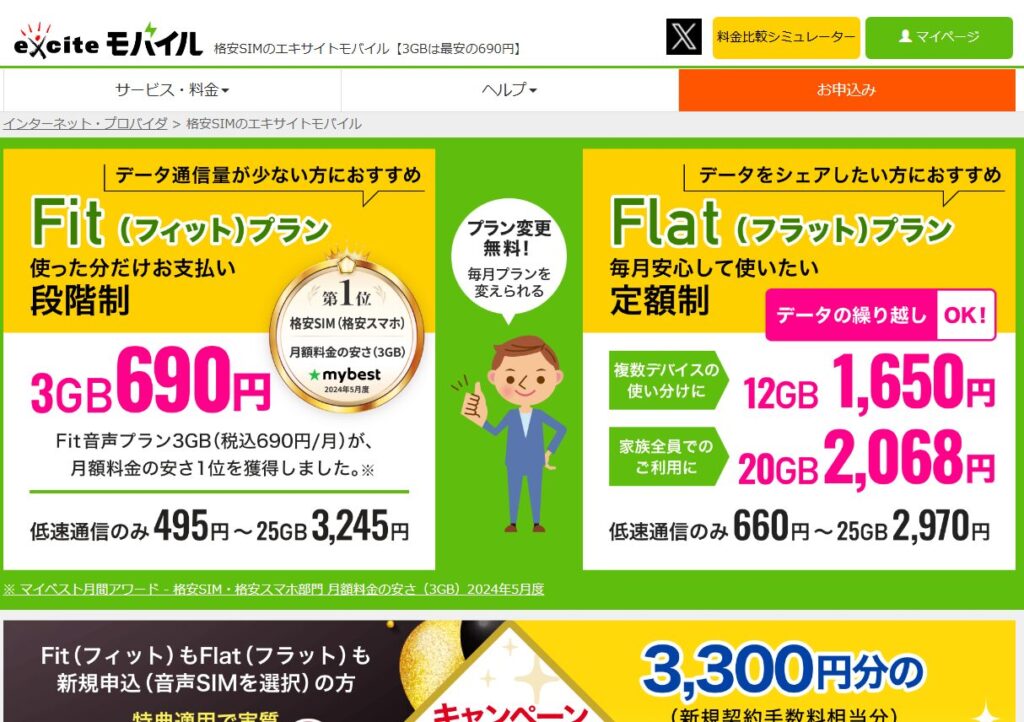 エキサイトモバイルの基本情報