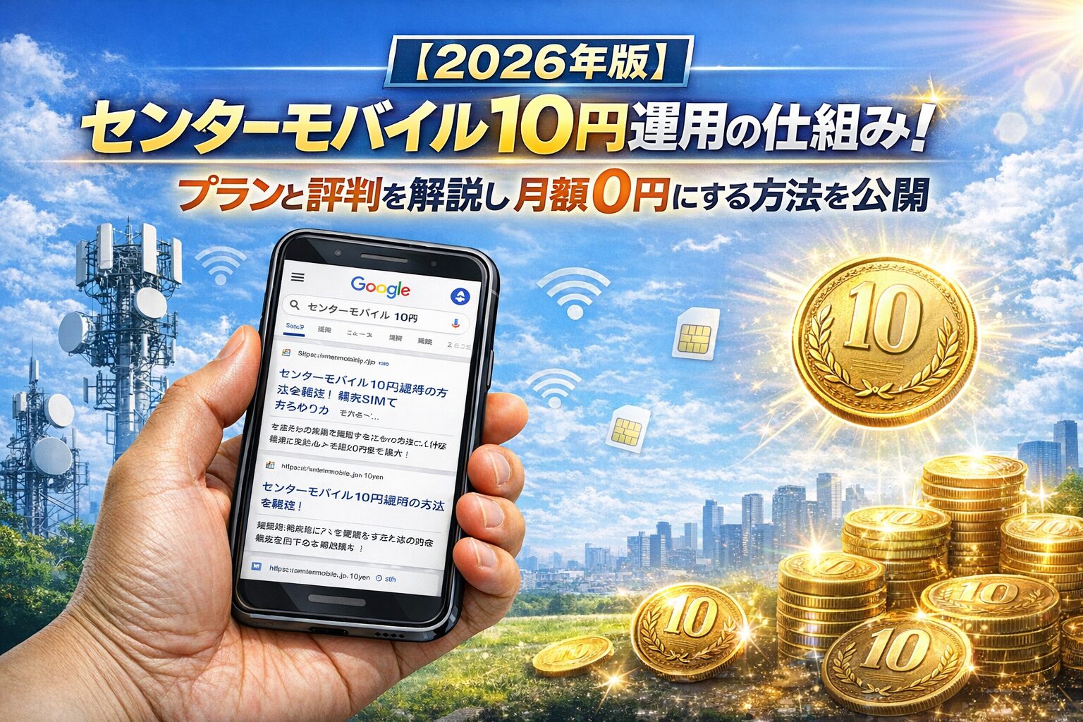 【2026年版】センターモバイル10円運用の仕組み!プランと評判を解説し月額0円にする方法を公開