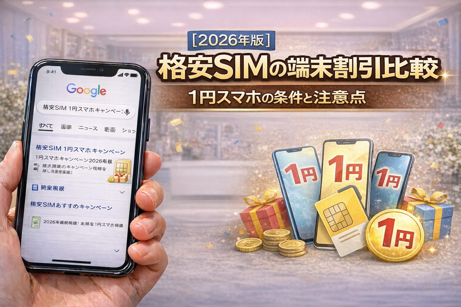 【2026年版】格安SIMの端末割引比較｜1円スマホの条件と注意点