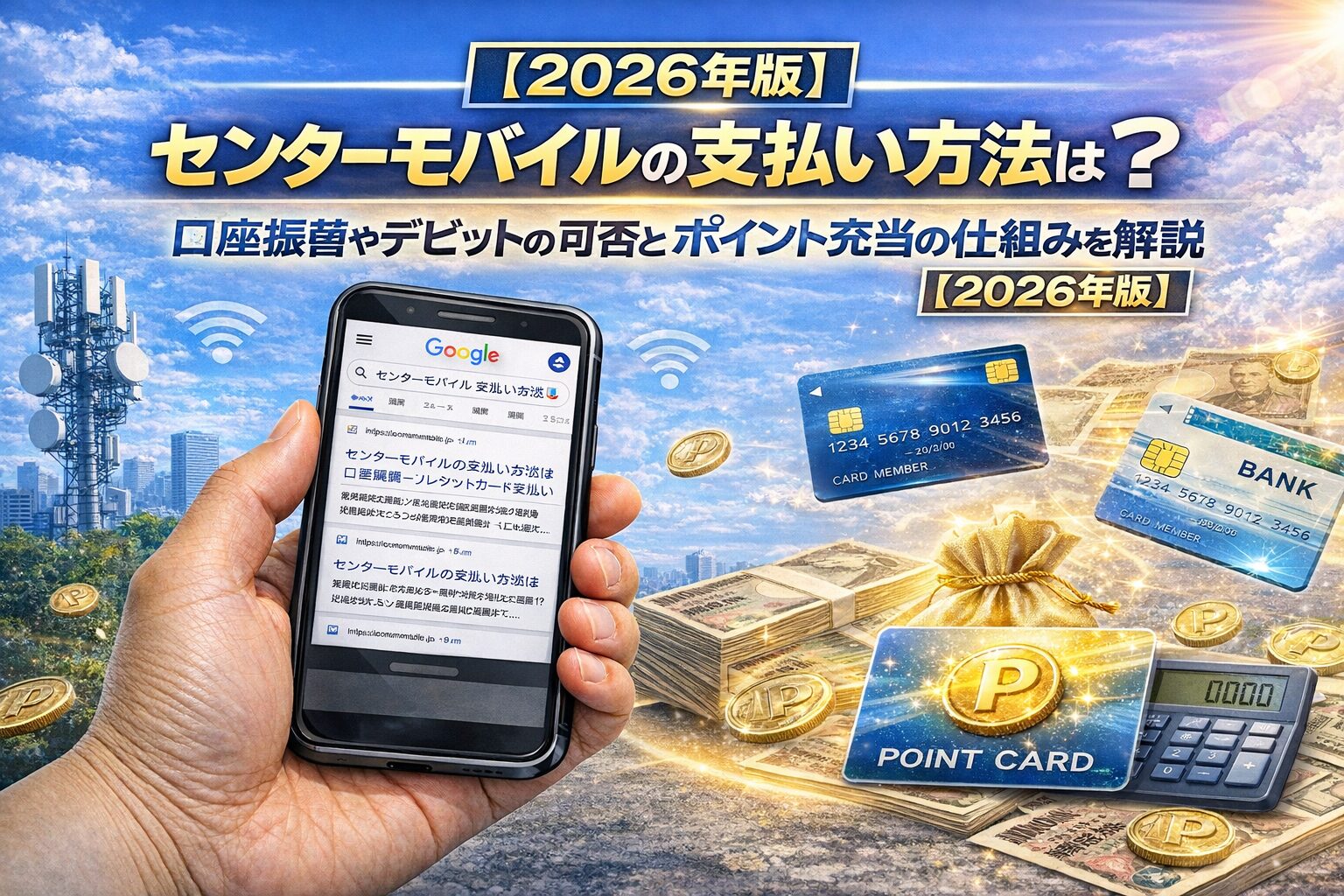 センターモバイルの支払い方法は？口座振替やデビットの可否とポイント充当の仕組みを解説【2026年版】