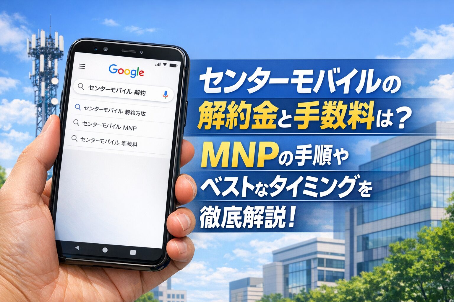 センターモバイルの解約金と手数料は?MNPの手順やベストなタイミングを徹底解説!