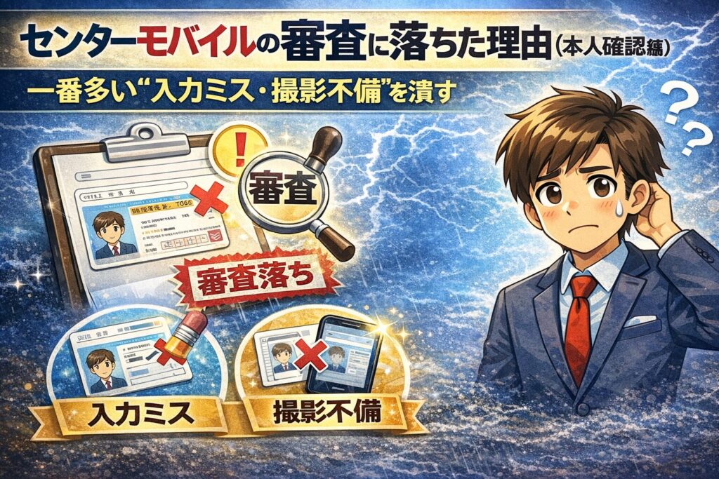 センターモバイルの審査に落ちた理由(本人確認編)|一番多い“入力ミス・撮影不備”を潰す