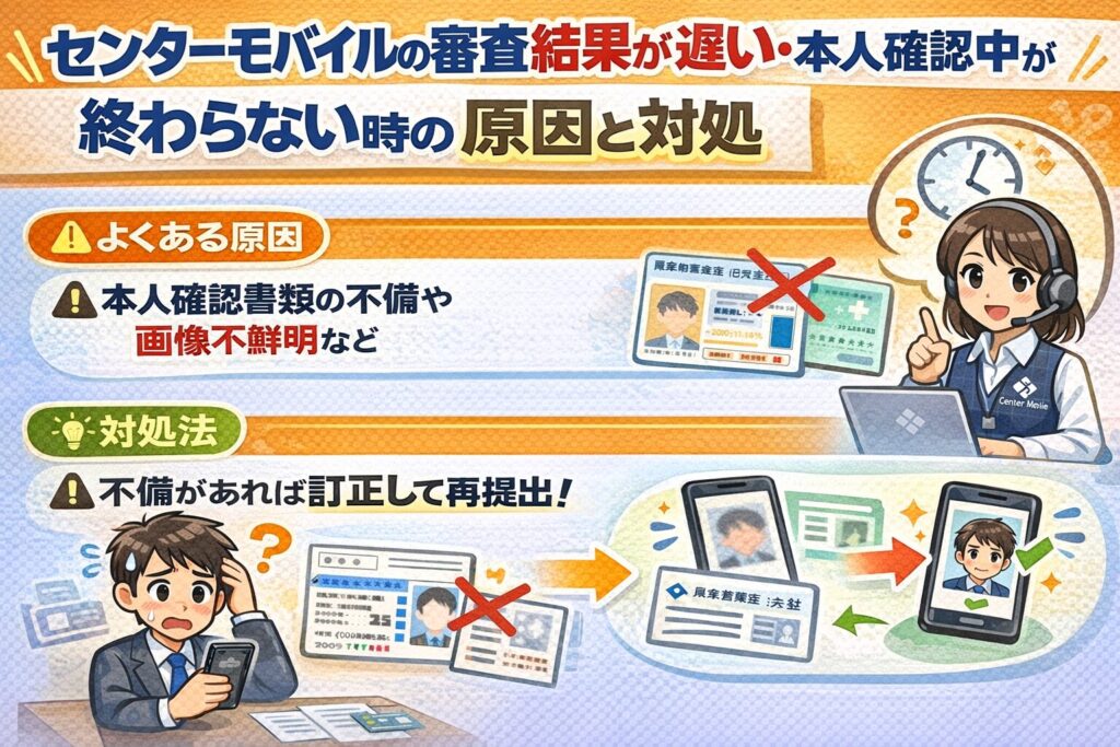 センターモバイルの審査結果が遅い・本人確認中が終わらない時の原因と対処