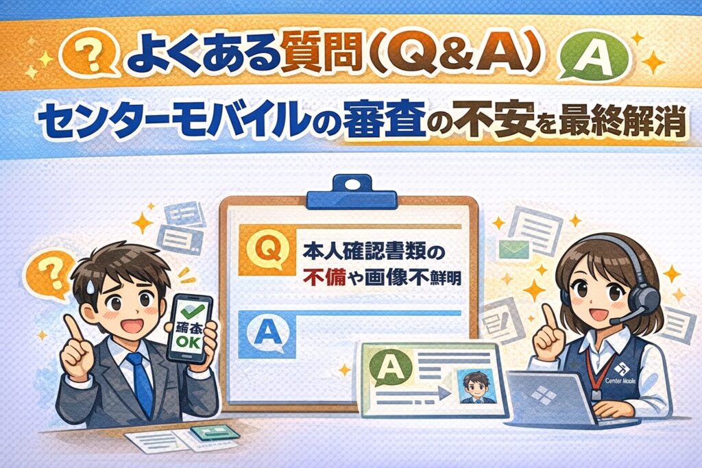 よくある質問(Q&A)|センターモバイルの審査の不安を最終解消