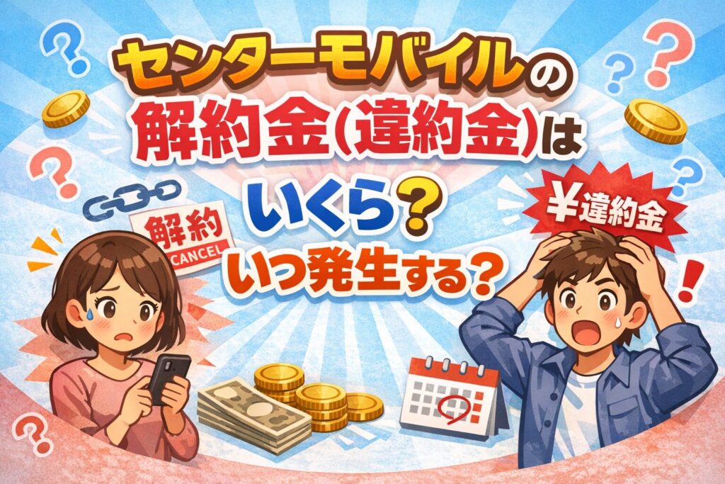 センターモバイルの解約金(違約金)はいくら?いつ発生する?