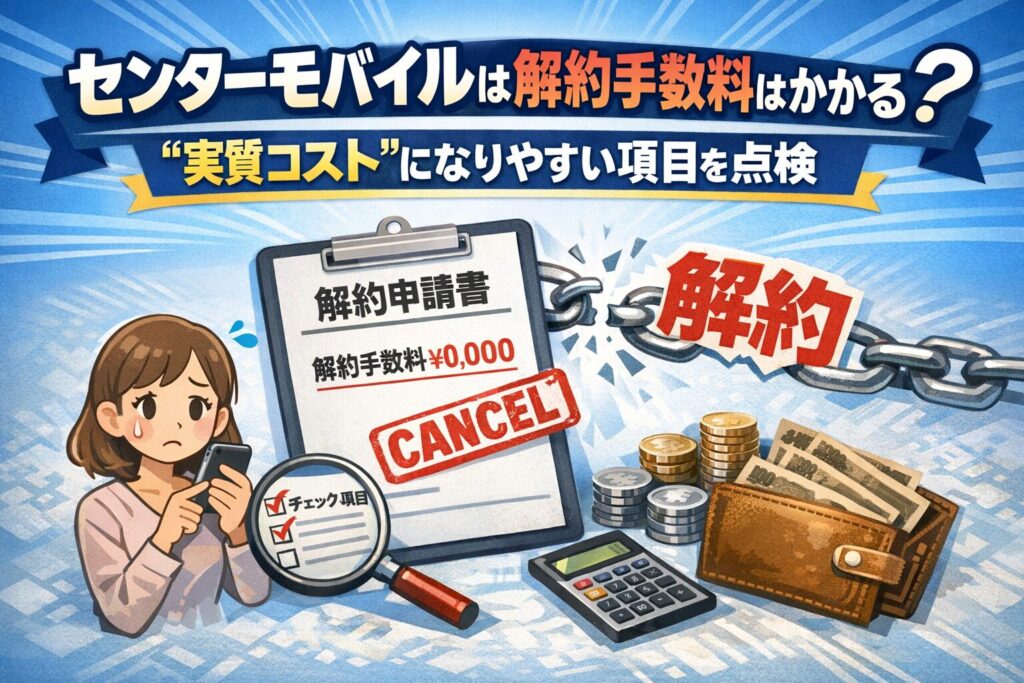 センターモバイルは解約手数料はかかる?|“実質コスト”になりやすい項目を点検